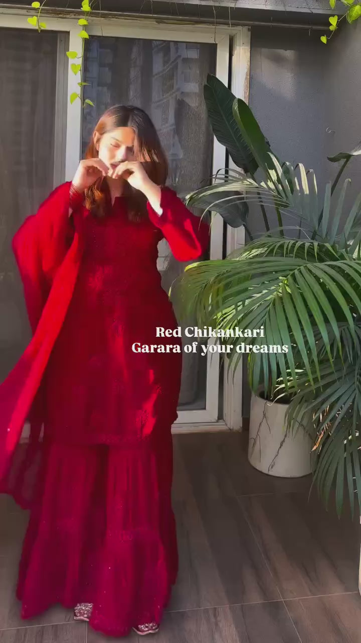 Heavy Rayon Sarara Set Palazzo