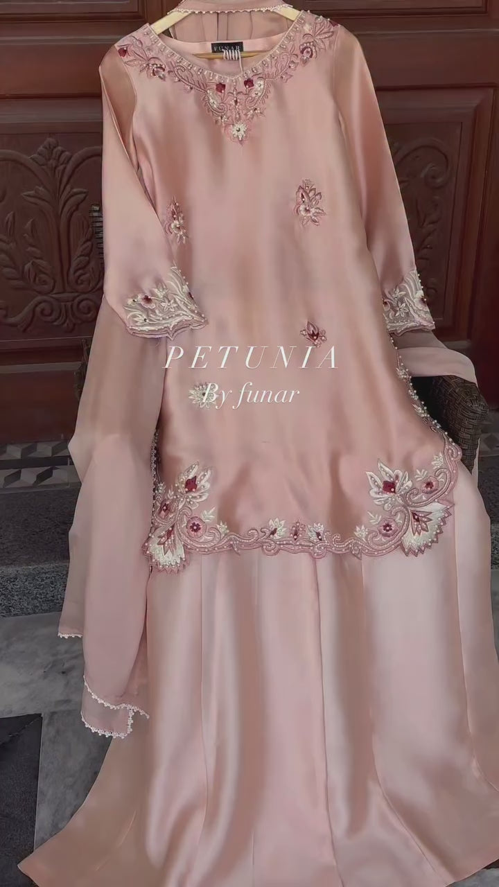 HEAVY ROMAN GLASS Palazzo Set Short Kurti